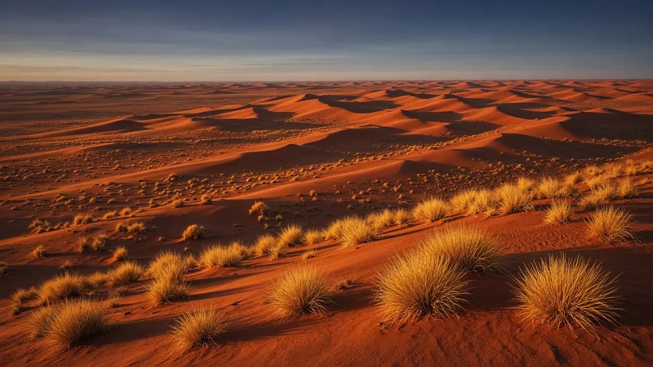 Desert dunes under late-afternoon light
